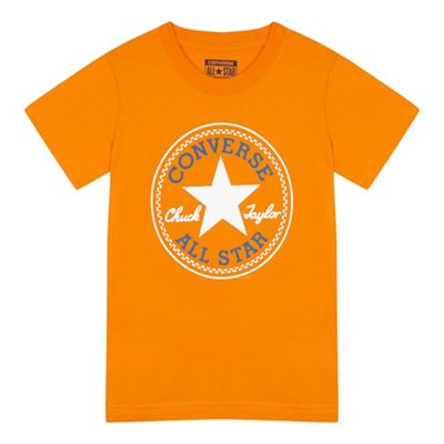 Converse Boys' orange logo applique t-shirt